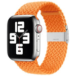 سوار ساعة نايلون مضفر مع إبزيم بديل لسلسلة Apple Watch، 7 مقاس 41 مم / 6 و SE و 5 و 4 مقاس 40 مم / 3 و 2 و 1 مقاس 38 مم