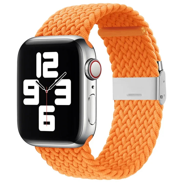 سوار ساعة نايلون مضفر مع إبزيم بديل لسلسلة Apple Watch، 7 مقاس 41 مم / 6 و SE و 5 و 4 مقاس 40 مم / 3 و 2 و 1 مقاس 38 مم
