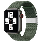 سوار ساعة نايلون مضفر مع إبزيم بديل لسلسلة Apple Watch، 7 مقاس 41 مم / 6 و SE و 5 و 4 مقاس 40 مم / 3 و 2 و 1 مقاس 38 مم