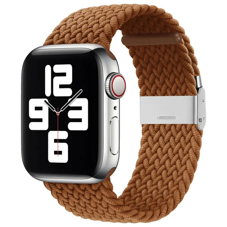 سوار ساعة نايلون مضفر مع إبزيم بديل لسلسلة Apple Watch، 7 مقاس 41 مم / 6 و SE و 5 و 4 مقاس 40 مم / 3 و 2 و 1 مقاس 38 مم