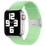 سوار ساعة نايلون مضفر مع إبزيم بديل لسلسلة Apple Watch، 7 مقاس 41 مم / 6 و SE و 5 و 4 مقاس 40 مم / 3 و 2 و 1 مقاس 38 مم