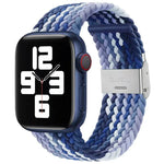 سوار ساعة نايلون مضفر مع إبزيم بديل لسلسلة Apple Watch، 7 مقاس 41 مم / 6 و SE و 5 و 4 مقاس 40 مم / 3 و 2 و 1 مقاس 38 مم