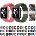 سوار ساعة نايلون مضفر مع إبزيم بديل لسلسلة Apple Watch، 7 مقاس 41 مم / 6 و SE و 5 و 4 مقاس 40 مم / 3 و 2 و 1 مقاس 38 مم