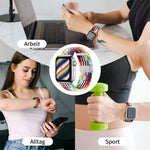 سوار ساعة نايلون مضفر مع إبزيم بديل لسلسلة Apple Watch، 7 مقاس 41 مم / 6 و SE و 5 و 4 مقاس 40 مم / 3 و 2 و 1 مقاس 38 مم