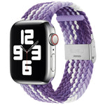 سوار ساعة بديل من النايلون مضفر بمشبك واحد لسلسلة Apple Watch، 7 مقاس 45مم / 6&SE&5&4 مقاس 44مم / 3&2&1 مقاس 42مم