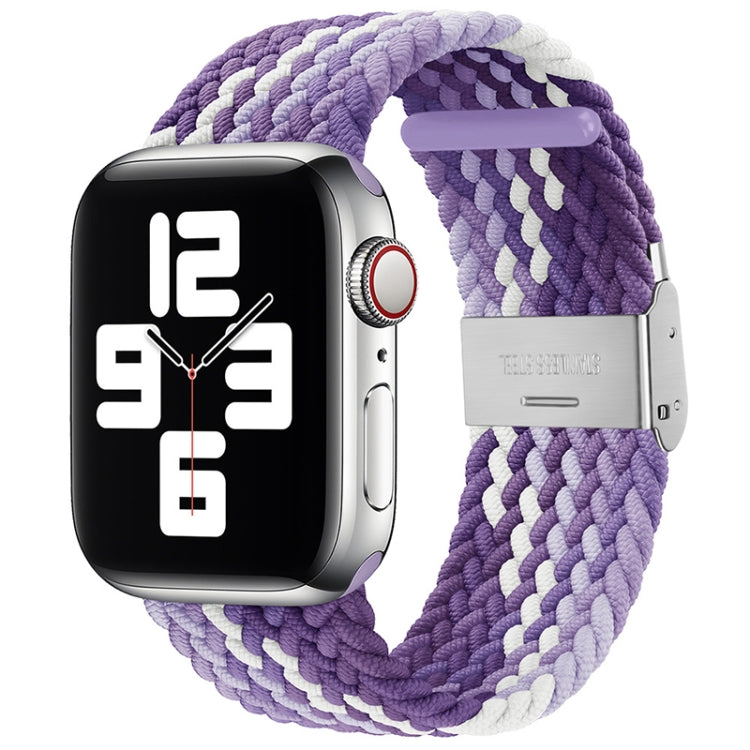 سوار ساعة بديل من النايلون مضفر بمشبك واحد لسلسلة Apple Watch، 7 مقاس 45مم / 6&SE&5&4 مقاس 44مم / 3&2&1 مقاس 42مم