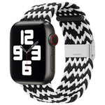 سوار ساعة بديل من النايلون مضفر بمشبك واحد لسلسلة Apple Watch، 7 مقاس 45مم / 6&SE&5&4 مقاس 44مم / 3&2&1 مقاس 42مم
