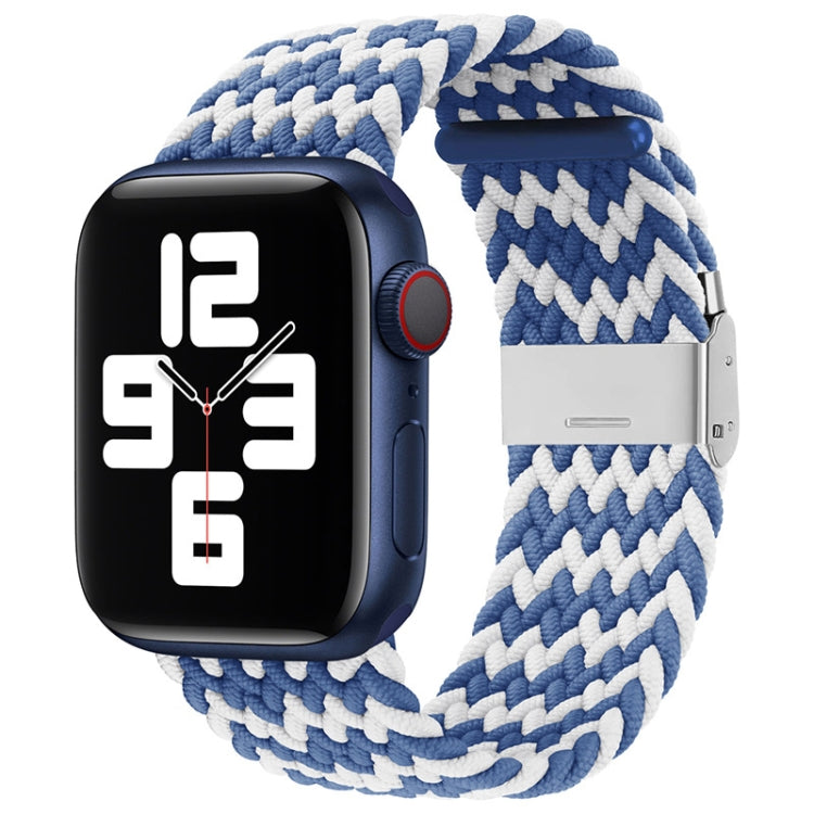 سوار ساعة بديل من النايلون مضفر بمشبك واحد لسلسلة Apple Watch، 7 مقاس 45مم / 6&SE&5&4 مقاس 44مم / 3&2&1 مقاس 42مم