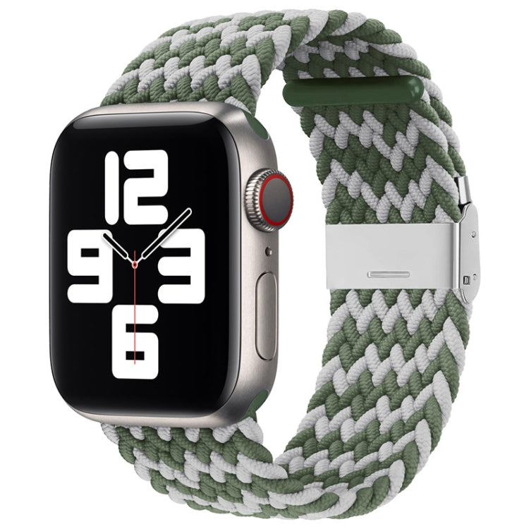 سوار ساعة بديل من النايلون مضفر بمشبك واحد لسلسلة Apple Watch، 7 مقاس 45مم / 6&SE&5&4 مقاس 44مم / 3&2&1 مقاس 42مم