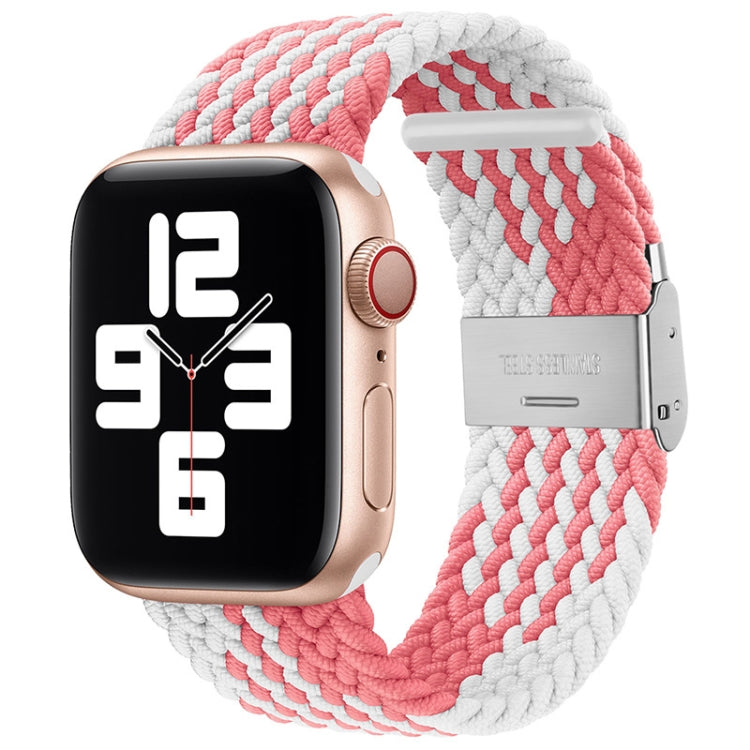 سوار ساعة بديل من النايلون مضفر بمشبك واحد لسلسلة Apple Watch، 7 مقاس 45مم / 6&SE&5&4 مقاس 44مم / 3&2&1 مقاس 42مم