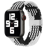 سوار ساعة بديل من النايلون مضفر بمشبك واحد لسلسلة Apple Watch، 7 مقاس 45مم / 6&SE&5&4 مقاس 44مم / 3&2&1 مقاس 42مم