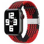 سوار ساعة بديل من النايلون مضفر بمشبك واحد لسلسلة Apple Watch، 7 مقاس 45مم / 6&SE&5&4 مقاس 44مم / 3&2&1 مقاس 42مم