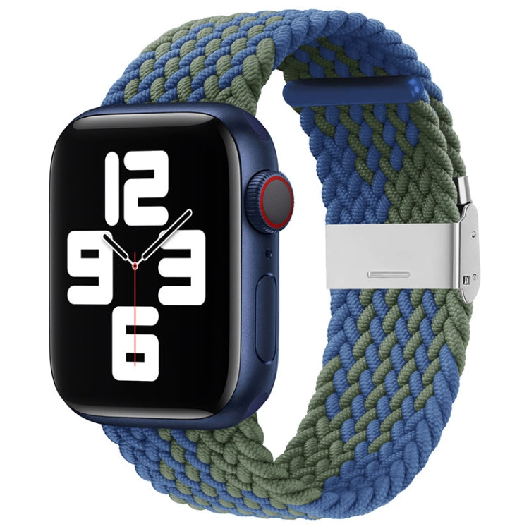 سوار ساعة بديل من النايلون مضفر بمشبك واحد لسلسلة Apple Watch، 7 مقاس 45مم / 6&SE&5&4 مقاس 44مم / 3&2&1 مقاس 42مم