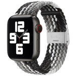 سوار ساعة بديل من النايلون مضفر بمشبك واحد لسلسلة Apple Watch، 7 مقاس 45مم / 6&SE&5&4 مقاس 44مم / 3&2&1 مقاس 42مم