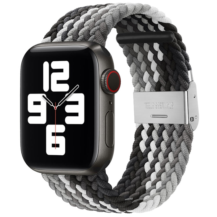 سوار ساعة بديل من النايلون مضفر بمشبك واحد لسلسلة Apple Watch، 7 مقاس 45مم / 6&SE&5&4 مقاس 44مم / 3&2&1 مقاس 42مم