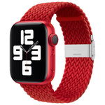 سوار ساعة بديل من النايلون مضفر بمشبك واحد لسلسلة Apple Watch، 7 مقاس 45مم / 6&SE&5&4 مقاس 44مم / 3&2&1 مقاس 42مم