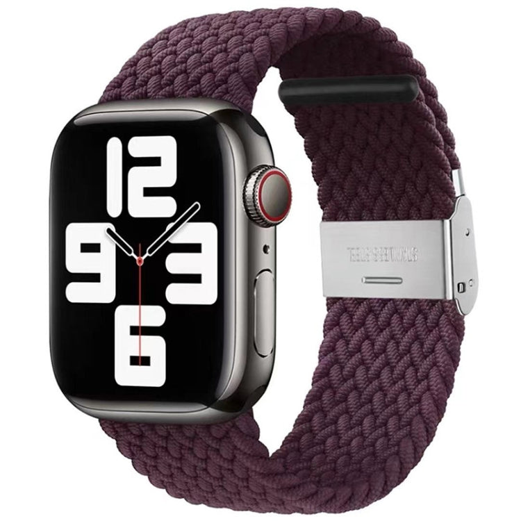سوار ساعة بديل من النايلون مضفر بمشبك واحد لسلسلة Apple Watch، 7 مقاس 45مم / 6&SE&5&4 مقاس 44مم / 3&2&1 مقاس 42مم