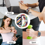سوار ساعة بديل من النايلون مضفر بمشبك واحد لسلسلة Apple Watch، 7 مقاس 45مم / 6&SE&5&4 مقاس 44مم / 3&2&1 مقاس 42مم
