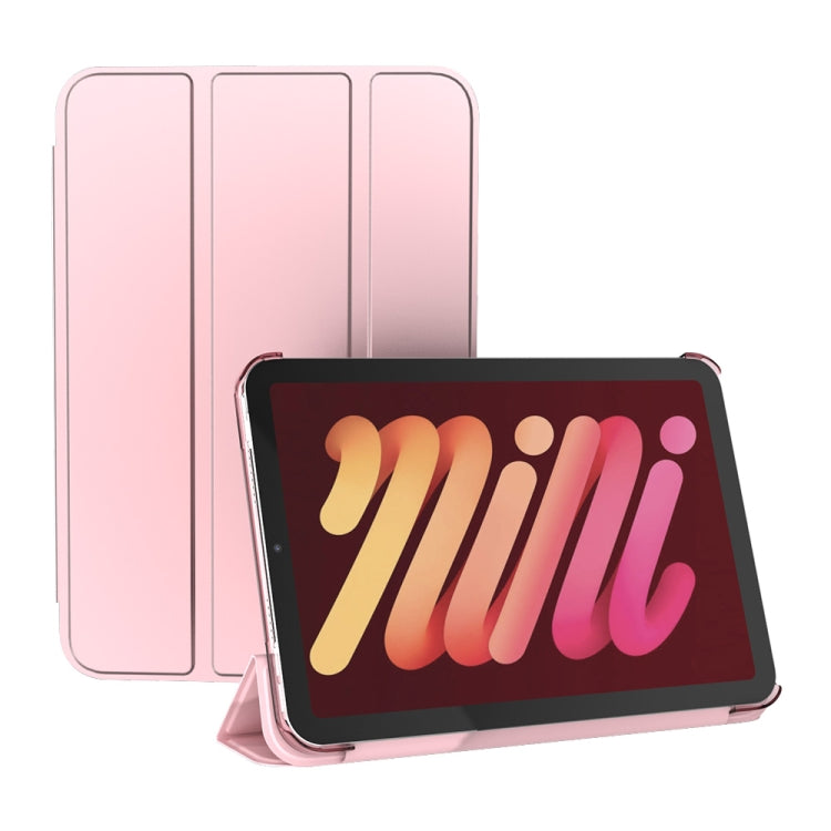 Double-sided Matte Translucent PC Tablet Leather Case with 3-folding Holder & Sleep / Wake-up Function, For iPad mini 2024 / mini 6