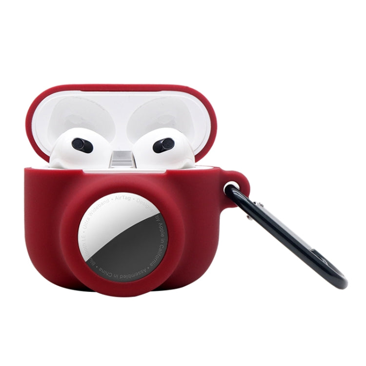 غطاء حماية سيليكون مقاوم للصدمات بتغطية كاملة 2 في 1 لـ AirPods 3 / AirTag الجيل الثاني / AirTag الجيل الأول، لـ AirPods 3 / AirTag