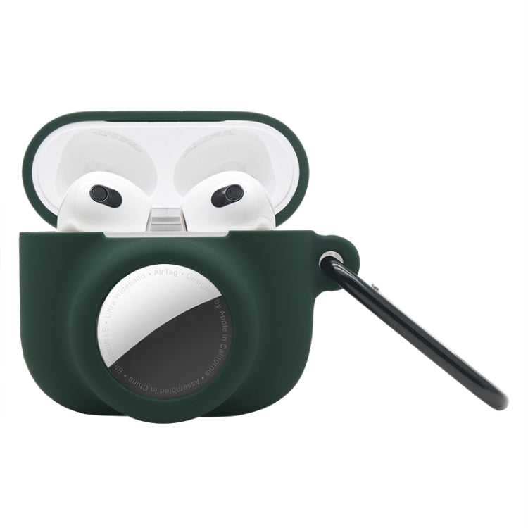غطاء حماية سيليكون مقاوم للصدمات بتغطية كاملة 2 في 1 لـ AirPods 3 / AirTag الجيل الثاني / AirTag الجيل الأول، لـ AirPods 3 / AirTag