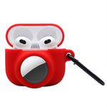 غطاء حماية سيليكون مقاوم للصدمات بتغطية كاملة 2 في 1 لـ AirPods 3 / AirTag الجيل الثاني / AirTag الجيل الأول، لـ AirPods 3 / AirTag