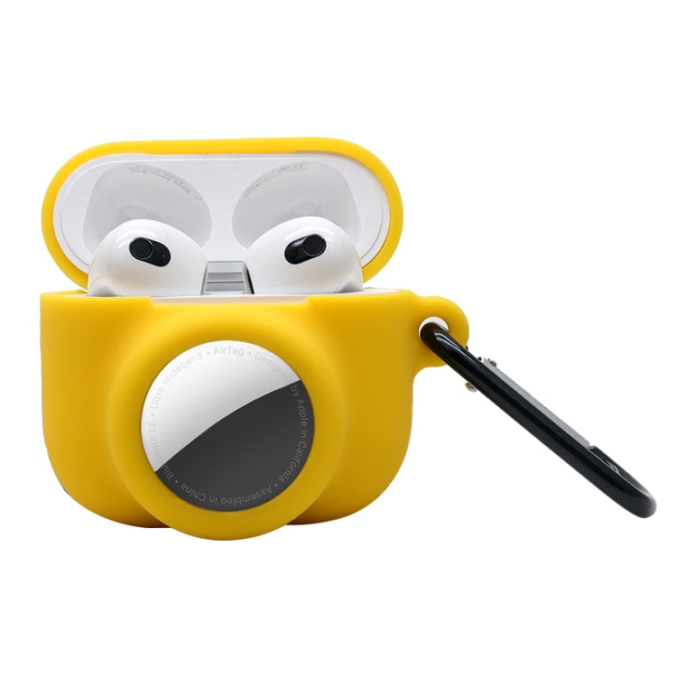 غطاء حماية سيليكون مقاوم للصدمات بتغطية كاملة 2 في 1 لـ AirPods 3 / AirTag الجيل الثاني / AirTag الجيل الأول، لـ AirPods 3 / AirTag