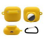 غطاء حماية سيليكون مقاوم للصدمات بتغطية كاملة 2 في 1 لـ AirPods 3 / AirTag الجيل الثاني / AirTag الجيل الأول، لـ AirPods 3 / AirTag