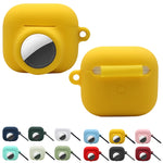 غطاء حماية سيليكون مقاوم للصدمات بتغطية كاملة 2 في 1 لـ AirPods 3 / AirTag الجيل الثاني / AirTag الجيل الأول، لـ AirPods 3 / AirTag