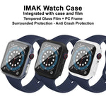 غطاء حماية IMAK من PC مقاوم للصدمات مع فيلم زجاجي مقسى، لسلسلة Apple Watch 6 & SE & 5 & 4 مقاس 44 مم، لسلسلة Apple Watch 3 & 2 & 1 مقاس 42 مم، لسلسلة Apple Watch 6 & SE & 5 & 4 مقاس 40 مم، لسلسلة Apple Watch 3 & 2 & 1 مقاس 38 مم