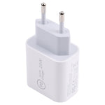 شاحن سفر SDC-20W PD USB-C / Type-C + كابل بيانات USB-C / Type-C إلى 8 دبابيس بطول 1 متر بقوة 20 واط، قابس الاتحاد الأوروبي، قابس الولايات المتحدة