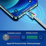 كابل بيانات PD USB-C / Type-C إلى 8 دبابيس، طول الكابل: 1 متر، 12 واط، 20 واط