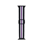 Adjustable Striped Woven Nylon Strap Watchband For Apple Watch Series, 7 41mm / 6&SE&5&4 40mm / 3&2&1 38mm, 7 45mm / 6&SE&5&4 44mm / 3&2&1 42mm