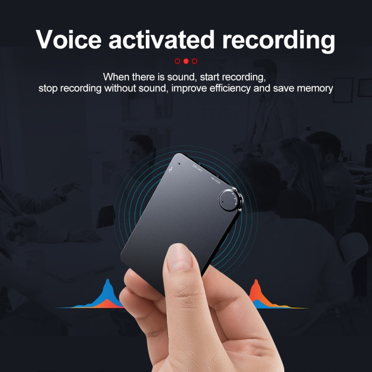 مسجل صوت محمول K2 فائق النحافة على شكل بطاقة، 4GB، 8GB، 16GB، 32GB