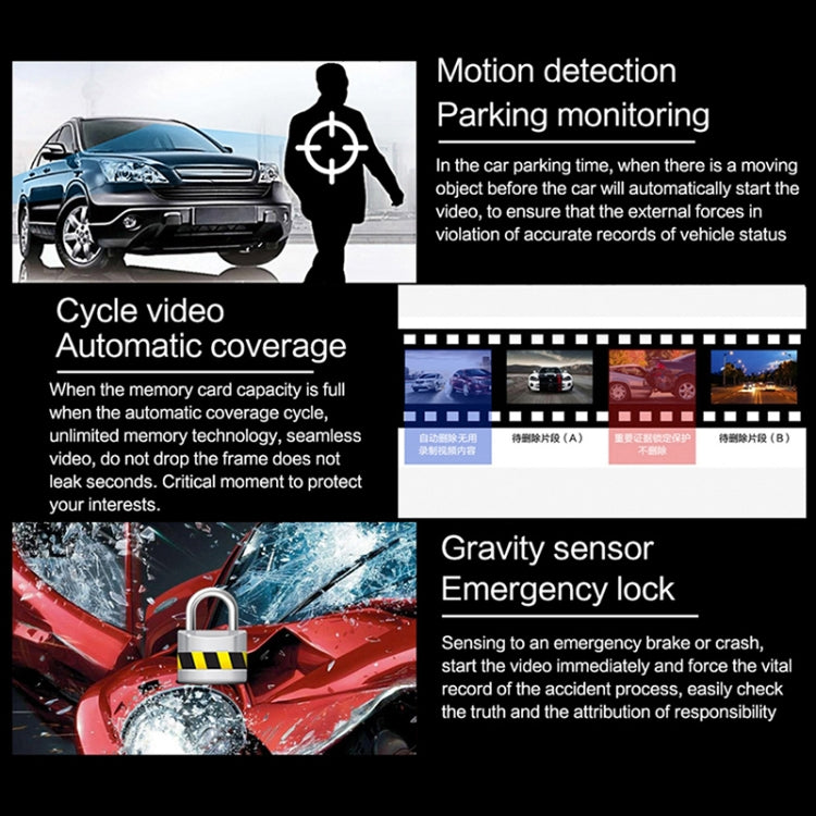 2 inch HD Single Lens 1080P No Light Night Vision Hidden Driving Recorder with Aromatherapy, Without