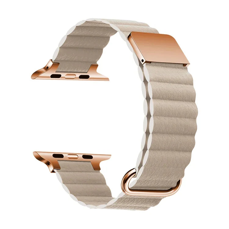 سوار ساعة من الجلد المغناطيسي لسلسلة Apple Watch، 7 بقياس 41مم / 6&SE&5&4 بقياس 40مم / 3&2&1 بقياس 38مم، 7 بقياس 45مم / 6&SE&5&4 بقياس 44مم / 3&2&1 بقياس 42مم