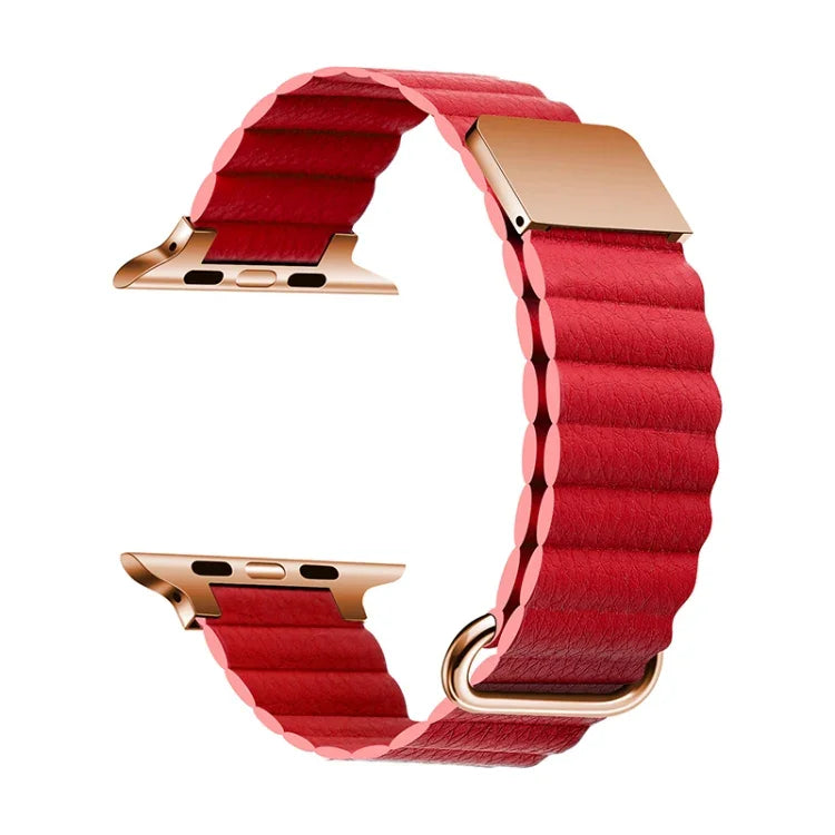 سوار ساعة من الجلد المغناطيسي لسلسلة Apple Watch، 7 بقياس 41مم / 6&SE&5&4 بقياس 40مم / 3&2&1 بقياس 38مم، 7 بقياس 45مم / 6&SE&5&4 بقياس 44مم / 3&2&1 بقياس 42مم
