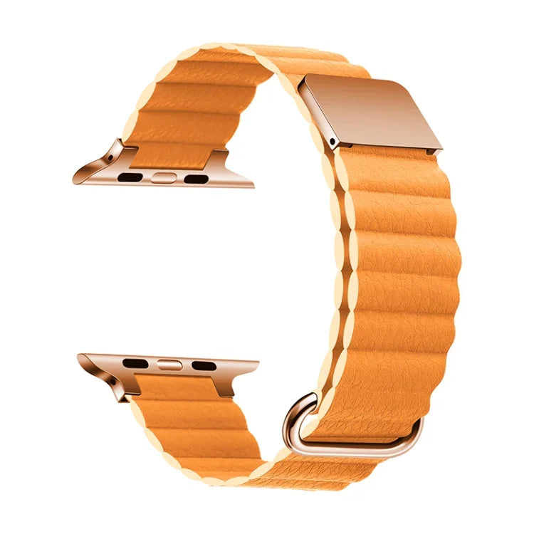 سوار ساعة من الجلد المغناطيسي لسلسلة Apple Watch، 7 بقياس 41مم / 6&SE&5&4 بقياس 40مم / 3&2&1 بقياس 38مم، 7 بقياس 45مم / 6&SE&5&4 بقياس 44مم / 3&2&1 بقياس 42مم