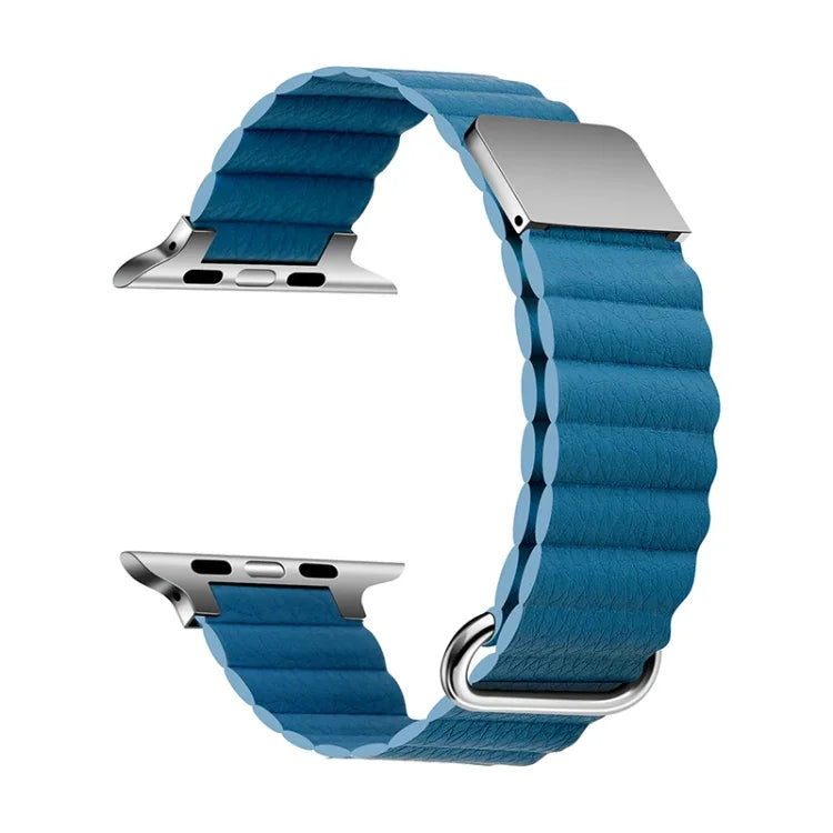 سوار ساعة من الجلد المغناطيسي لسلسلة Apple Watch، 7 بقياس 41مم / 6&SE&5&4 بقياس 40مم / 3&2&1 بقياس 38مم، 7 بقياس 45مم / 6&SE&5&4 بقياس 44مم / 3&2&1 بقياس 42مم
