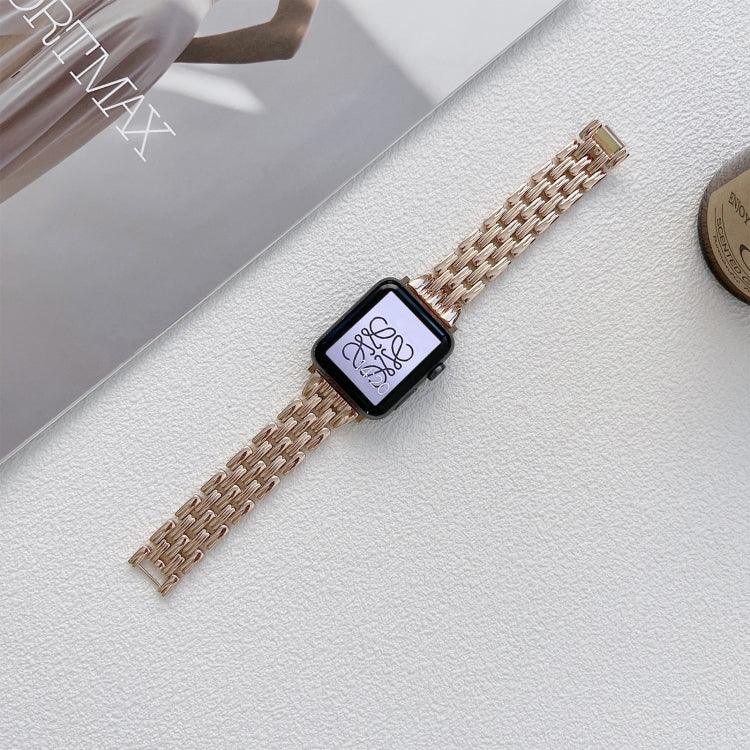 سوار ساعة من الفولاذ المقاوم للصدأ بخطوط خمسة باهت لسلسلة Apple Watch، 7 بقياس 41مم / 6&SE&5&4 بقياس 40مم / 3&2&1 بقياس 38مم، 7 بقياس 45مم / 6&SE&5&4 بقياس 44مم / 3&2&1 بقياس 42مم