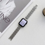 سوار ساعة من الفولاذ المقاوم للصدأ بخطوط خمسة باهت لسلسلة Apple Watch، 7 بقياس 41مم / 6&SE&5&4 بقياس 40مم / 3&2&1 بقياس 38مم، 7 بقياس 45مم / 6&SE&5&4 بقياس 44مم / 3&2&1 بقياس 42مم