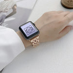 سوار ساعة من الفولاذ المقاوم للصدأ بخطوط خمسة باهت لسلسلة Apple Watch، 7 بقياس 41مم / 6&SE&5&4 بقياس 40مم / 3&2&1 بقياس 38مم، 7 بقياس 45مم / 6&SE&5&4 بقياس 44مم / 3&2&1 بقياس 42مم