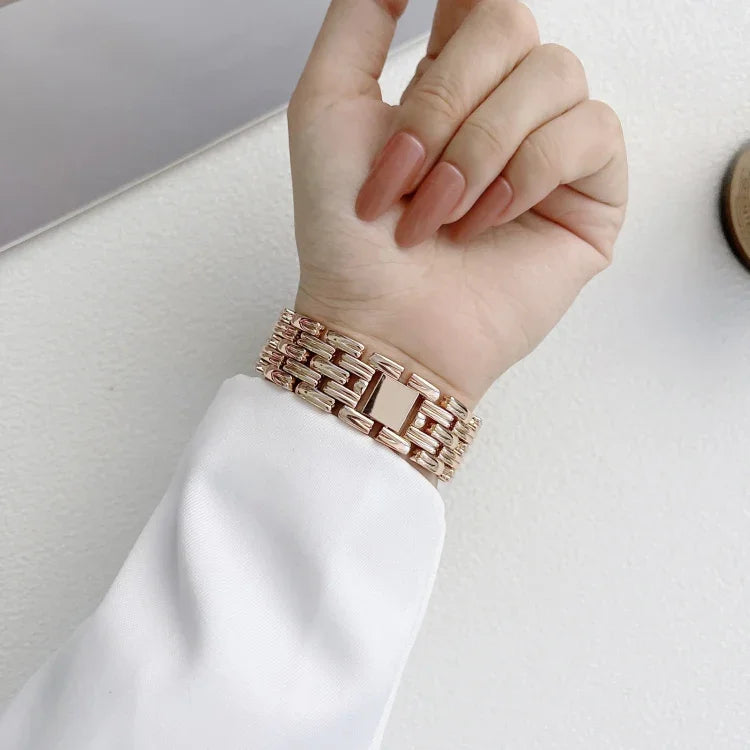سوار ساعة من الفولاذ المقاوم للصدأ بخطوط خمسة باهت لسلسلة Apple Watch، 7 بقياس 41مم / 6&SE&5&4 بقياس 40مم / 3&2&1 بقياس 38مم، 7 بقياس 45مم / 6&SE&5&4 بقياس 44مم / 3&2&1 بقياس 42مم
