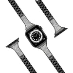 Diamond Encrusted Leather Strap Watchband For Apple Watch Series, 7 41mm / 6&SE&5&4 40mm / 3&2&1 38mm, 7 45mm / 6&SE&5&4 44mm / 3&2&1 42mm