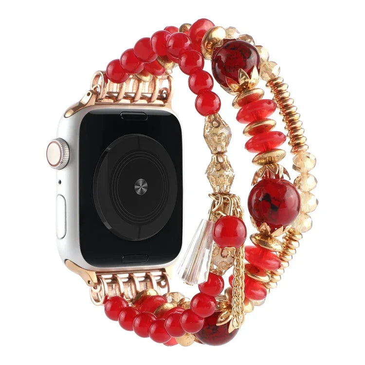 سوار ساعة من اللؤلؤ لسلسلة Apple Watch، 7 بقياس 41مم / 6&SE&5&4 بقياس 40مم / 3&2&1 بقياس 38مم، 7 بقياس 45مم / 6&SE&5&4 بقياس 44مم / 3&2&1 بقياس 42مم