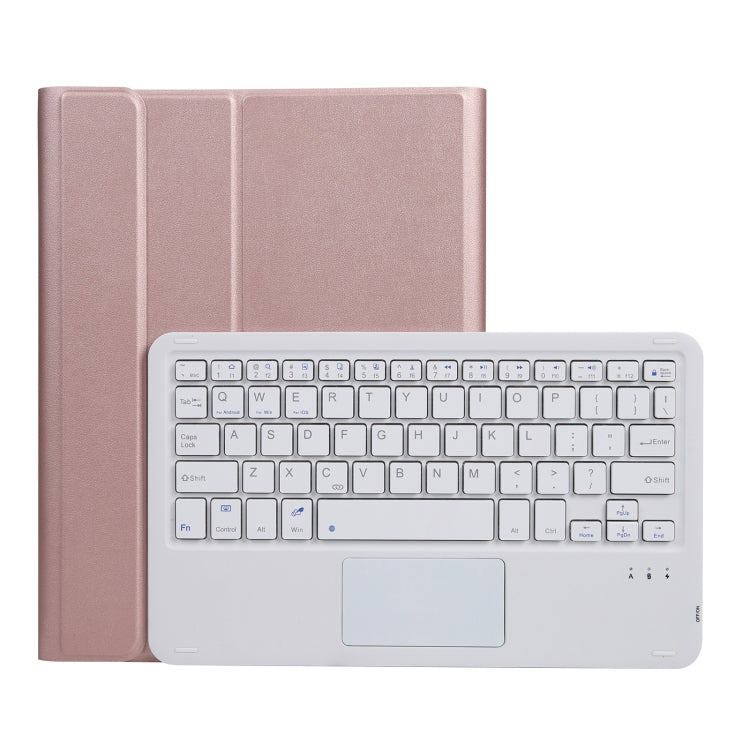 غطاء جلد بلوحة مفاتيح بلوتوث بمفاتيح مربعة بنسيج جلد الحمل مع تحكم باللمس لأجهزة iPad، لأجهزة iPad 9.7 2018 و2017 / Pro 9.7 بوصة / Air 2، ولأجهزة iPad Pro 10.5 بوصة / 10.2 2021 و2020 و2019 / Air 3 طراز A07B-A