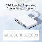 محول قارئ كاميرا JOYROOM S-H142 4 في 1 من 8 Pin إلى بطاقة SD / TF + شحن 8 Pin + واجهة USB OTG