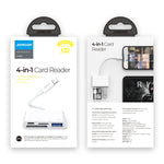 محول قارئ كاميرا JOYROOM S-H142 4 في 1 من 8 Pin إلى بطاقة SD / TF + شحن 8 Pin + واجهة USB OTG