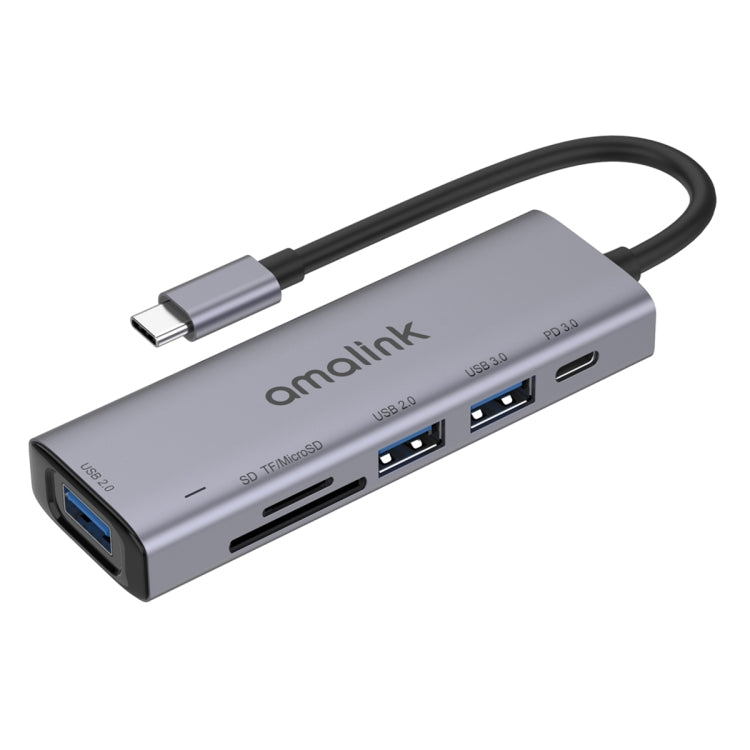 محطة إرساء متعددة الوظائف amalink 95120D من نوع-C / USB-C إلى SD/TF + 3 منافذ USB + PD 3.0، 95120D