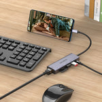 موزع متعدد الوظائف amalink 95122D من نوع-C / USB-C إلى RJ45 + 2 منافذ USB + PD 3.0، 95122D
